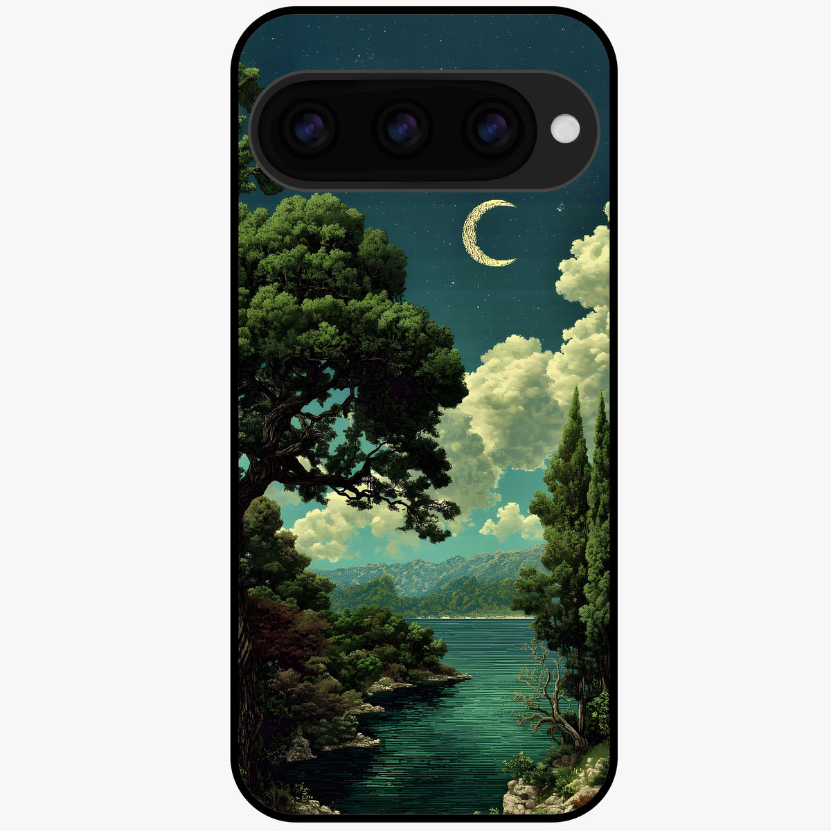  Celestial Lake Peace Glass Case For Google Pixel 11 back cover – full design glossy printed glass finish