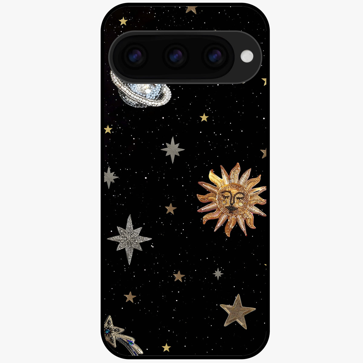  Celestial Moon With Stars Glass Case For Google Pixel 11 back cover – full design glossy printed glass finish