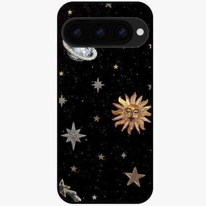  Celestial Moon With Stars Glass Case For Google Pixel 11 back cover – full design glossy printed glass finish