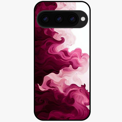  Crimson Wave Flow Glass Case For Google Pixel 11 back cover – full design glossy printed glass finish