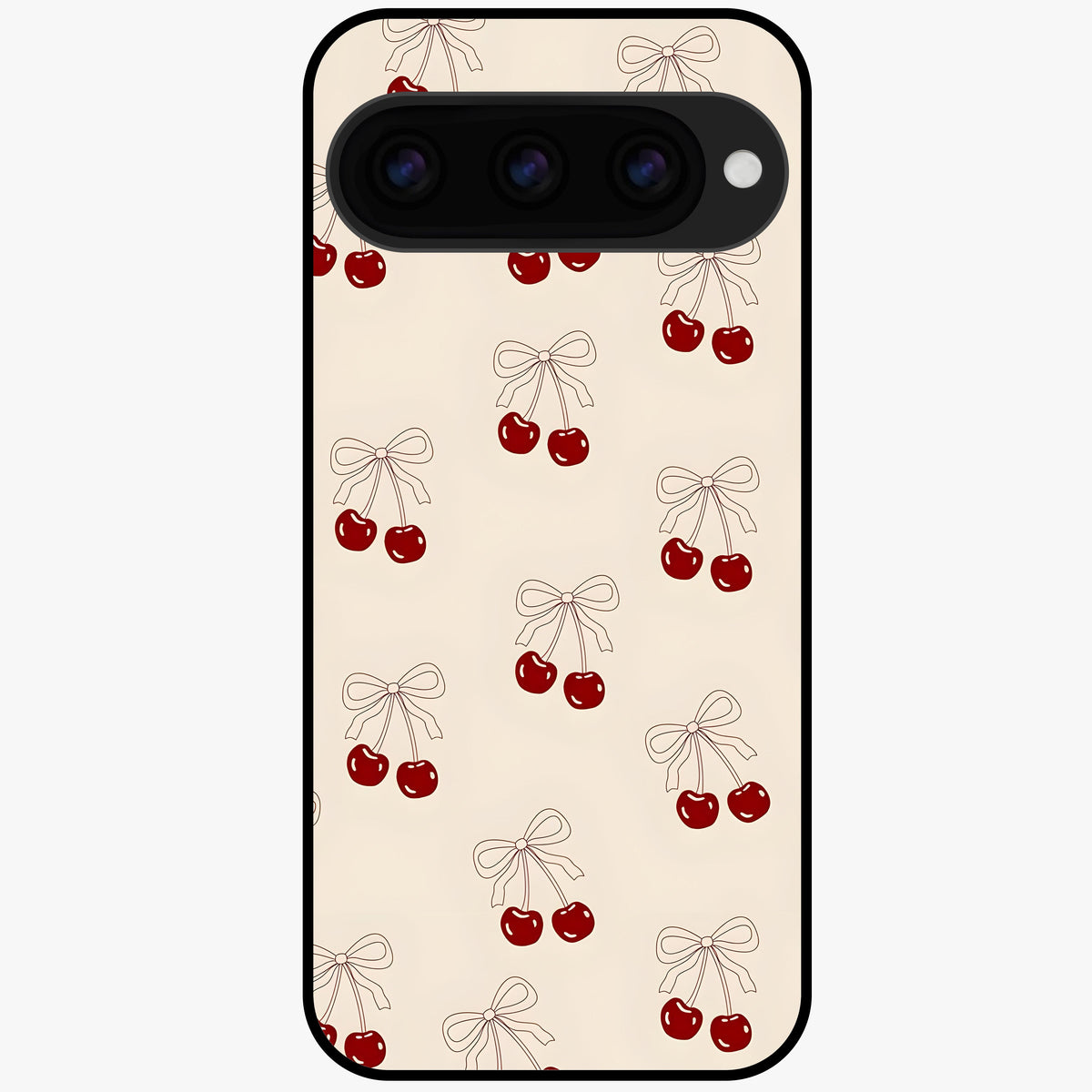  Cute Cherry Pattern Glass Case For Google Pixel 11 back cover – full design glossy printed glass finish