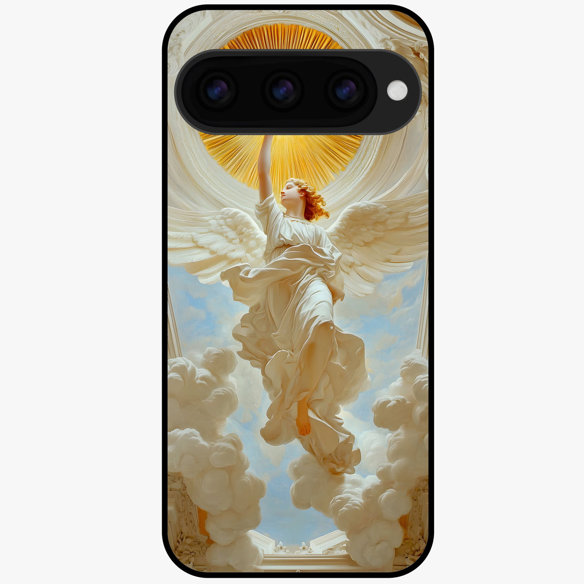  Divine Light Angel Glass Case For Google Pixel 11 back cover – full design glossy printed glass finish