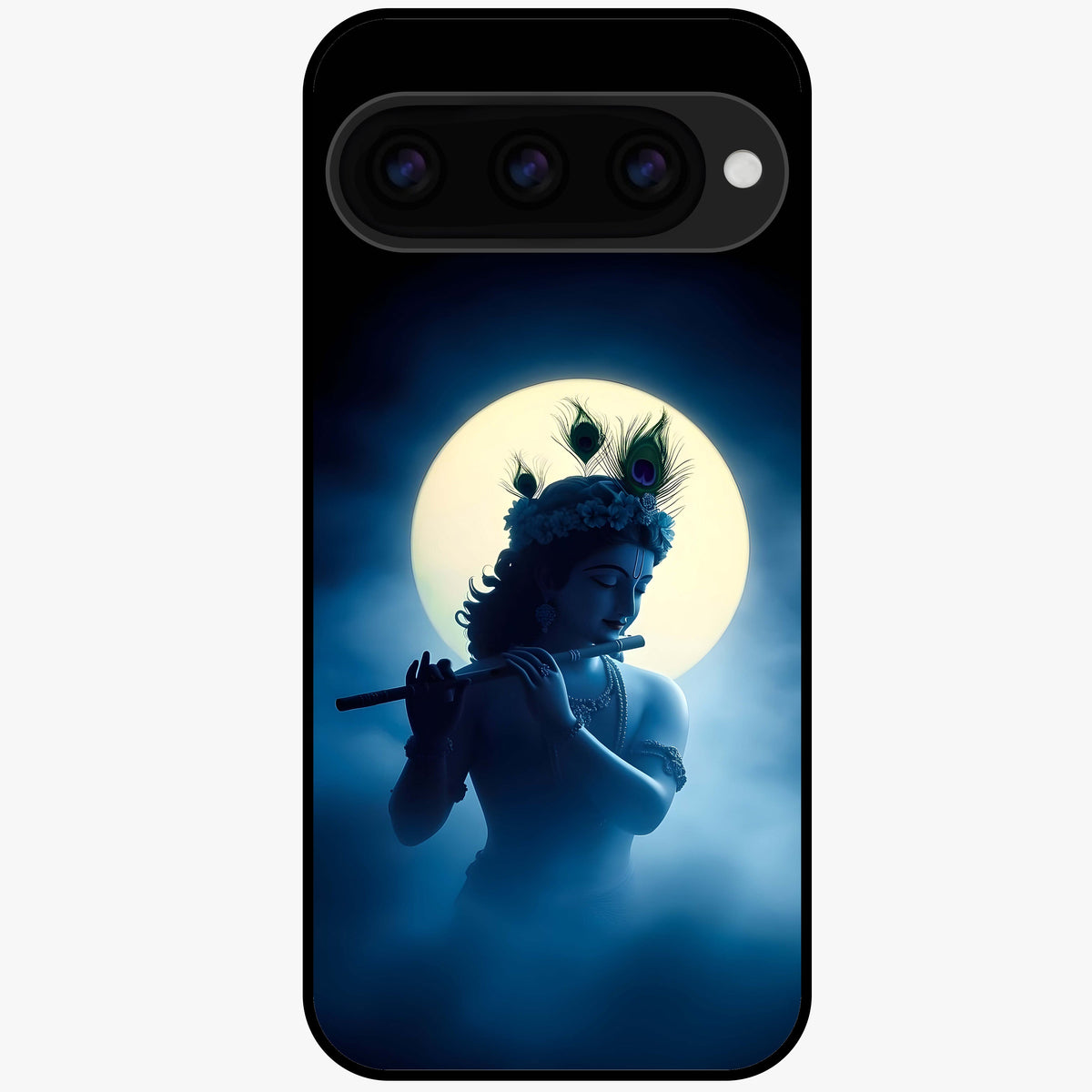  Divine Moon Flute Glass Case For Google Pixel 11 back cover – full design glossy printed glass finish