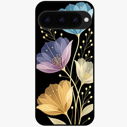  Flower Bloom Glow Glass Case For Google Pixel 11 back cover – full design glossy printed glass finish