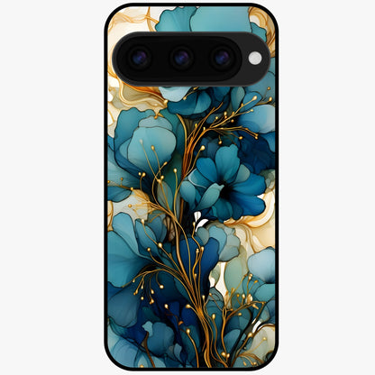  Golden Bloom Symphony Glass Case For Google Pixel 11 back cover – full design glossy printed glass finish