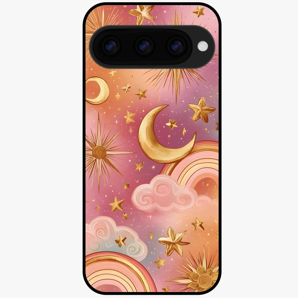  Golden Celestial Dreams Glass Case For Google Pixel 11 back cover – full design glossy printed glass finish
