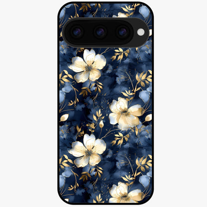  Golden Midnight Bloom Glass Case For Google Pixel 11 back cover – full design glossy printed glass finish