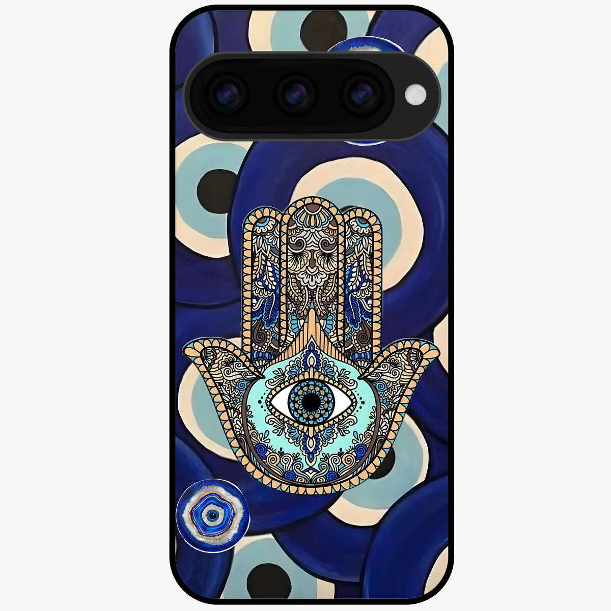  Hamsa Divine Guard Glass Case For Google Pixel 11 back cover – full design glossy printed glass finish