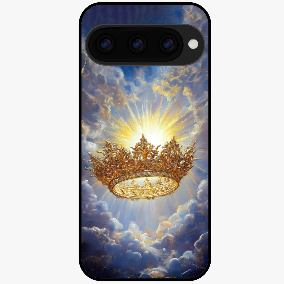  Heavenly Crown Light Glass Case For Google Pixel 11 back cover – full design glossy printed glass finish