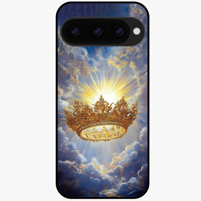  Heavenly Crown Light Glass Case For Google Pixel 11 back cover – full design glossy printed glass finish