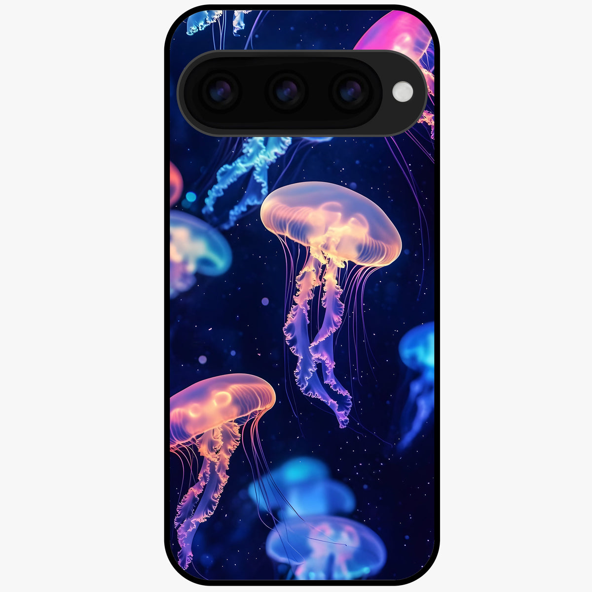  Jellyfish Pattern Glass Case For Google Pixel 11 back cover – full design glossy printed glass finish
