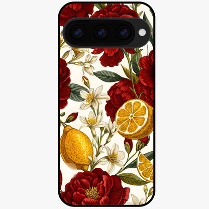  Lemon Rose Charm Glass Case For Google Pixel 11 back cover – full design glossy printed glass finish