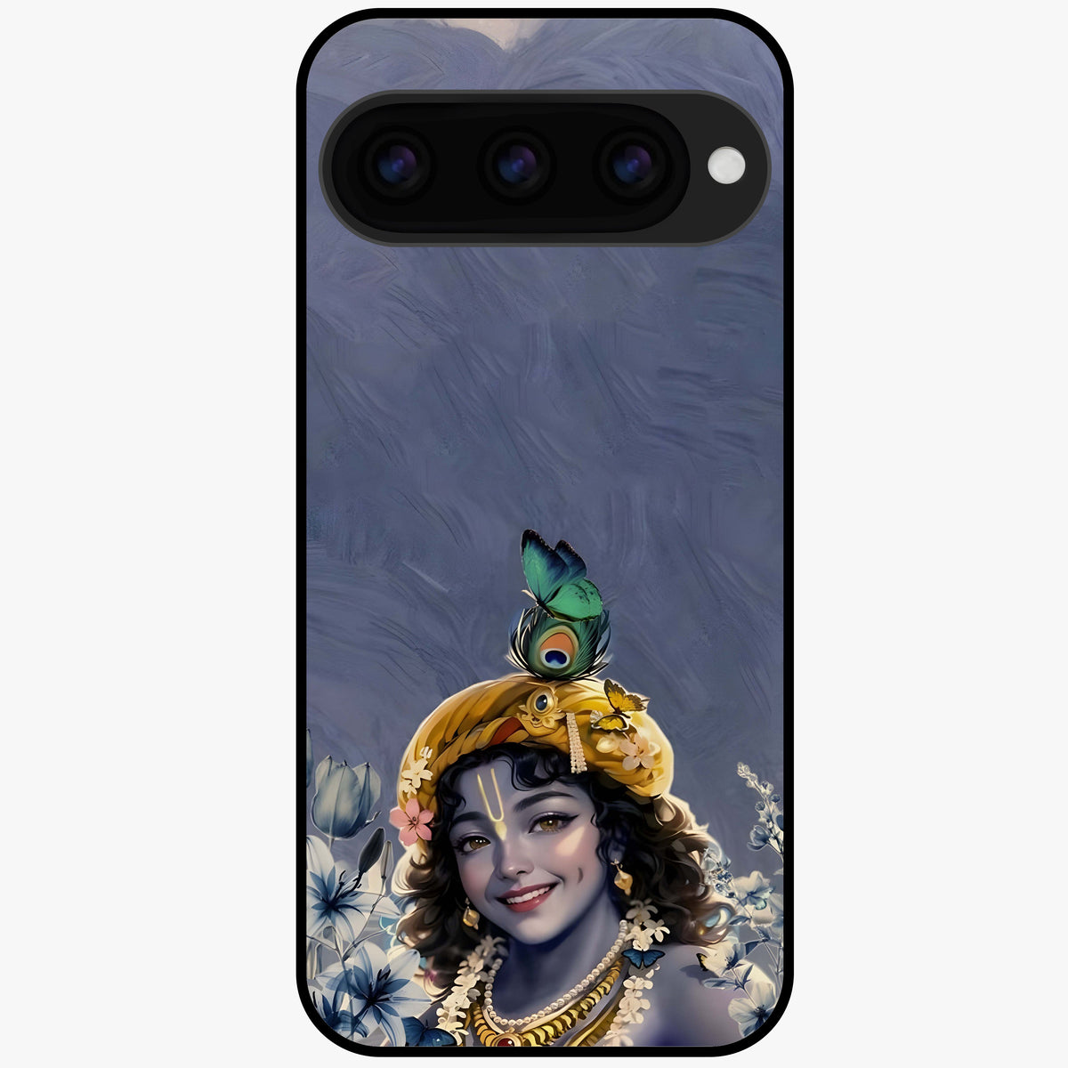  Lord Krishna Glass Case For Google Pixel 11 back cover – full design glossy printed glass finish