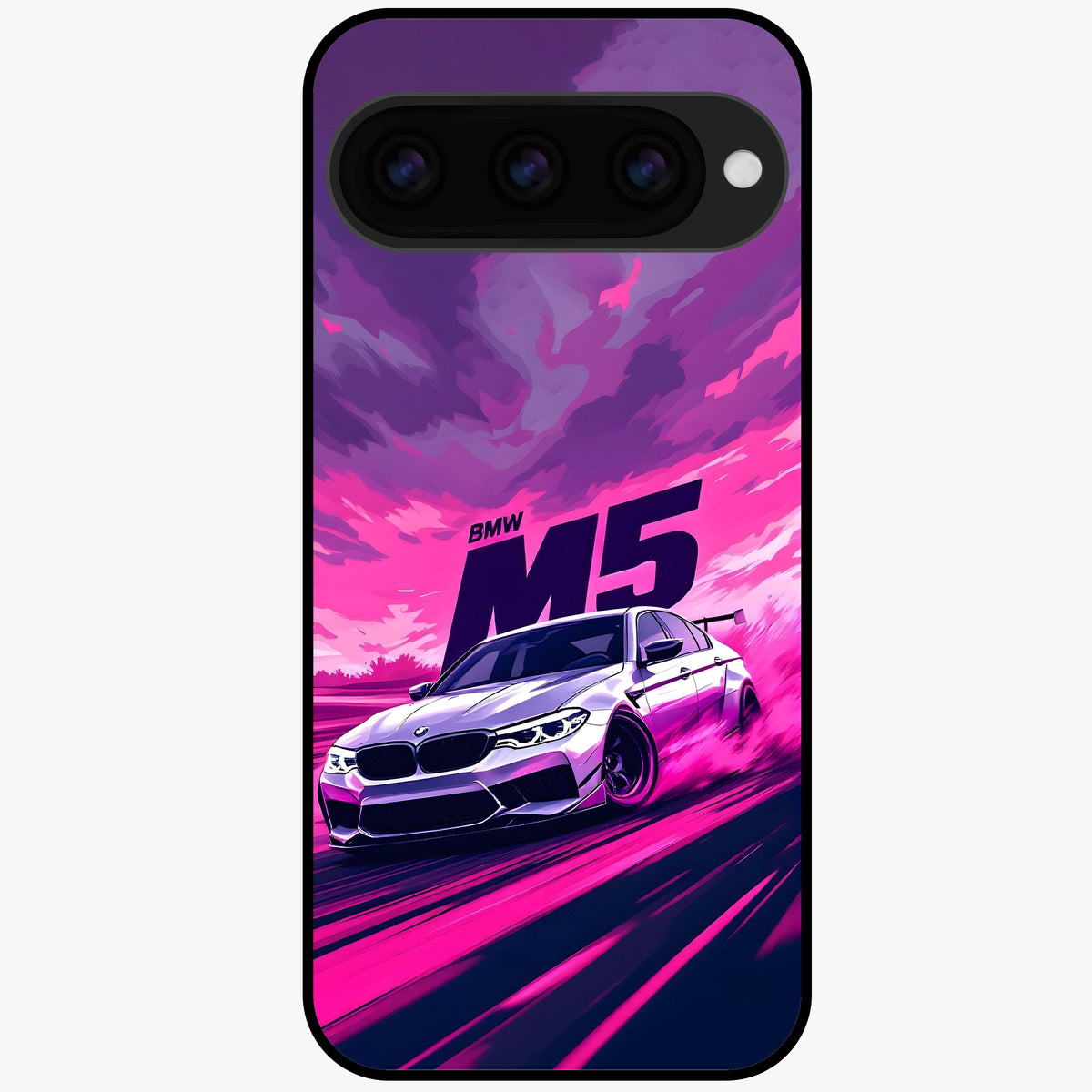  MS Neon Car Glass Case For Google Pixel 11 back cover – full design glossy printed glass finish