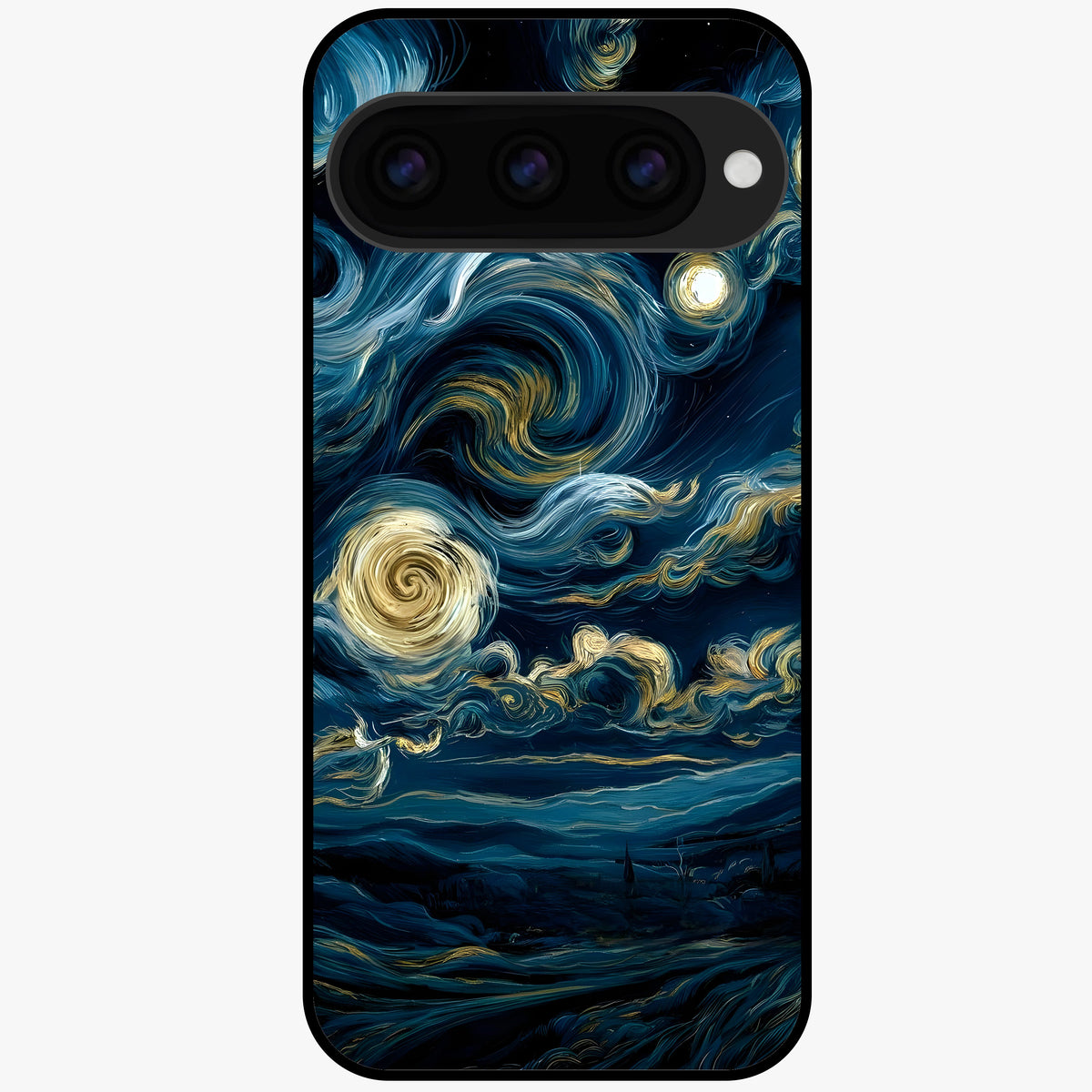  Midnight Sky Whirl Glass Case For Google Pixel 11 back cover – full design glossy printed glass finish