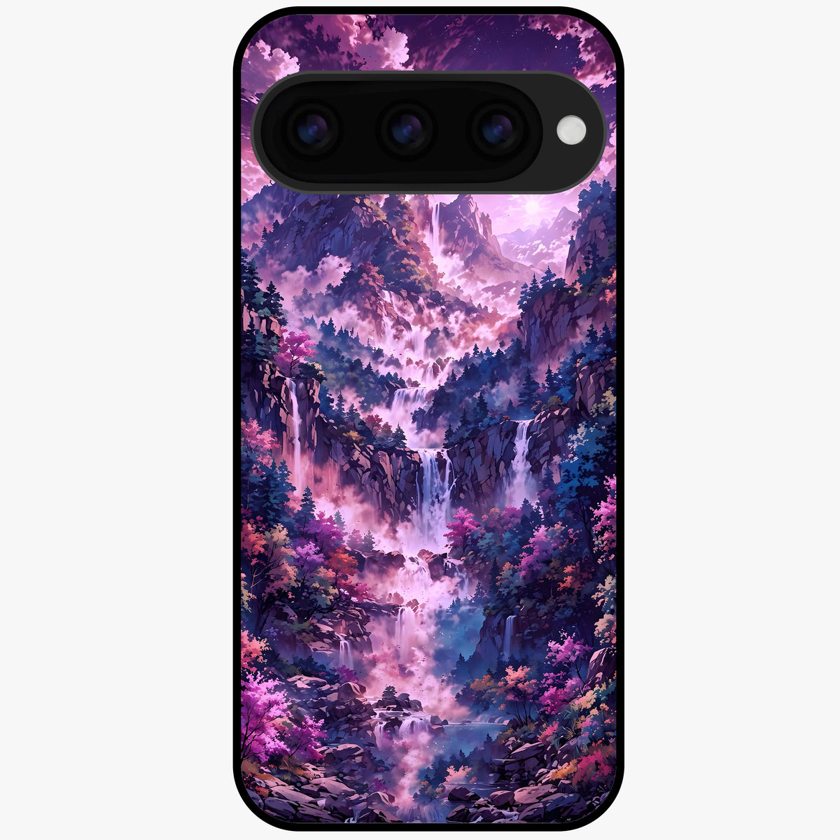  Mystic Cascade Peaks Glass Case For Google Pixel 11 back cover – full design glossy printed glass finish