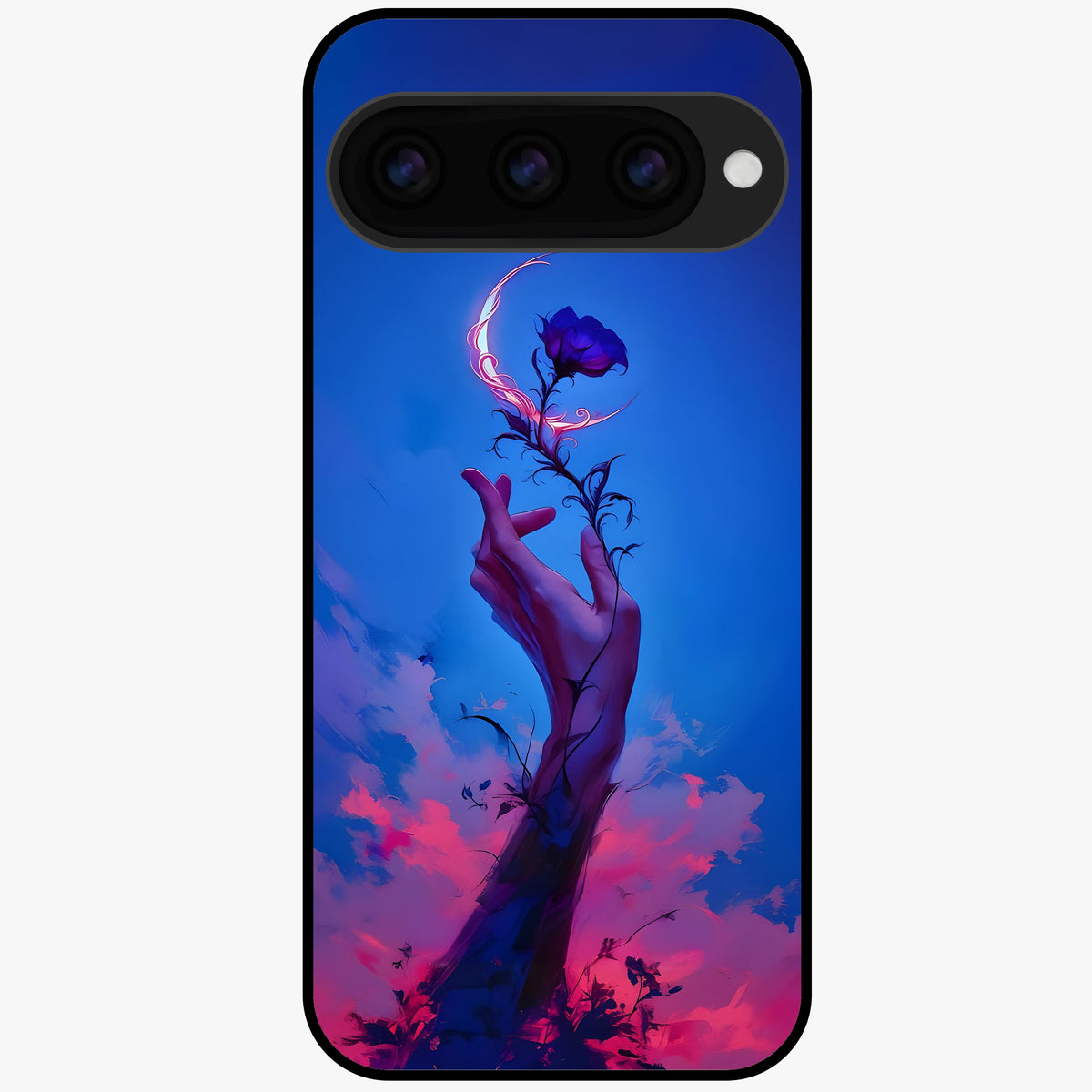  Mystic Hand Glass Case For Google Pixel 11 back cover – full design glossy printed glass finish