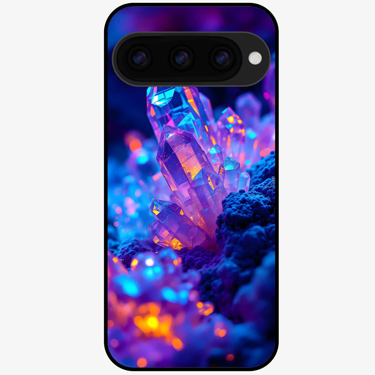  Neon Aura Shards Glass Case For Google Pixel 11 back cover – full design glossy printed glass finish