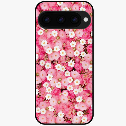  Pink Daisy Bliss Glass Case For Google Pixel 11 back cover – full design glossy printed glass finish