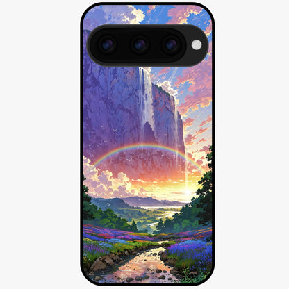  Rainbow Valley Dream Glass Case For Google Pixel 11 back cover – full design glossy printed glass finish