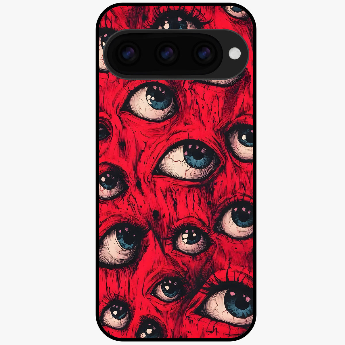  Red Cherries Pattern Glass Case For Google Pixel 11 back cover – full design glossy printed glass finish