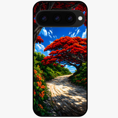  Red Eyes Pattern Glass Case For Google Pixel 11 back cover – full design glossy printed glass finish