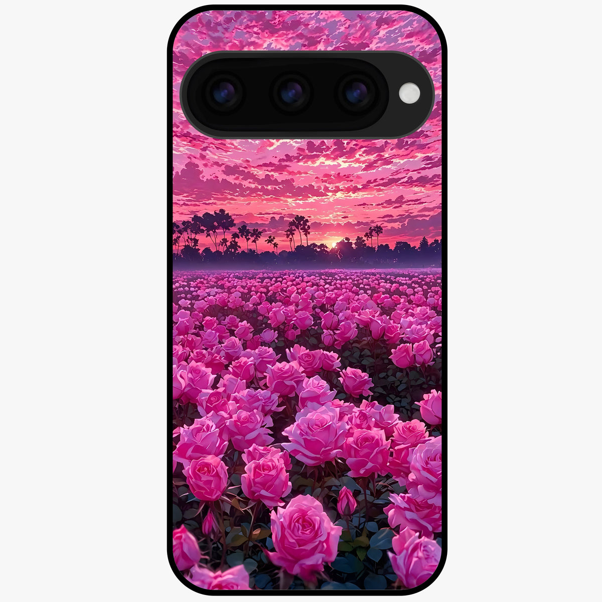  Rose Sunset Valley Glass Case For Google Pixel 11 back cover – full design glossy printed glass finish