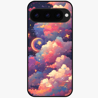  Starlit Dream Clouds Glass Case For Google Pixel 11 back cover – full design glossy printed glass finish