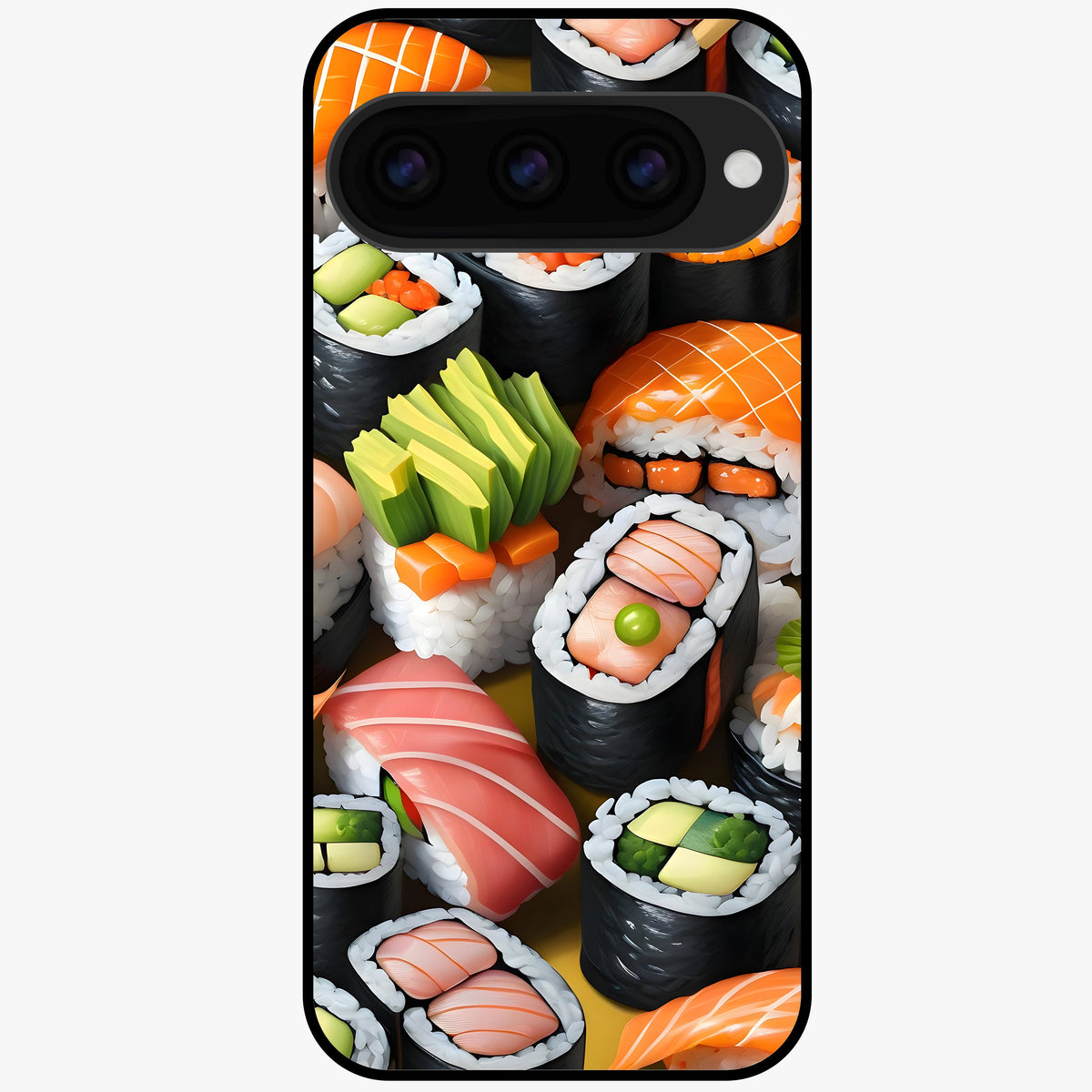  Sushi Food Pattern Glass Case For Google Pixel 11 back cover – full design glossy printed glass finish