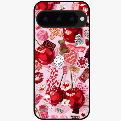 Sweet Cherry Chaos Glass Case For Google Pixel 11 back cover – full design glossy printed glass finish