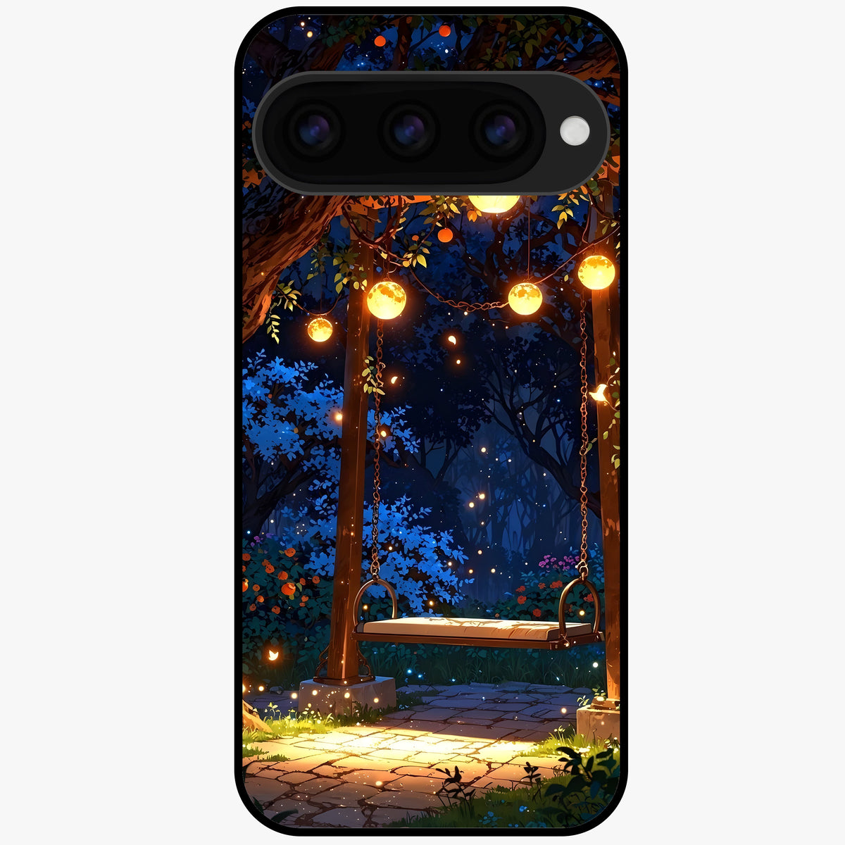 Twilight Garden Swing Glass Case For Google Pixel 11 back cover – full design glossy printed glass finish