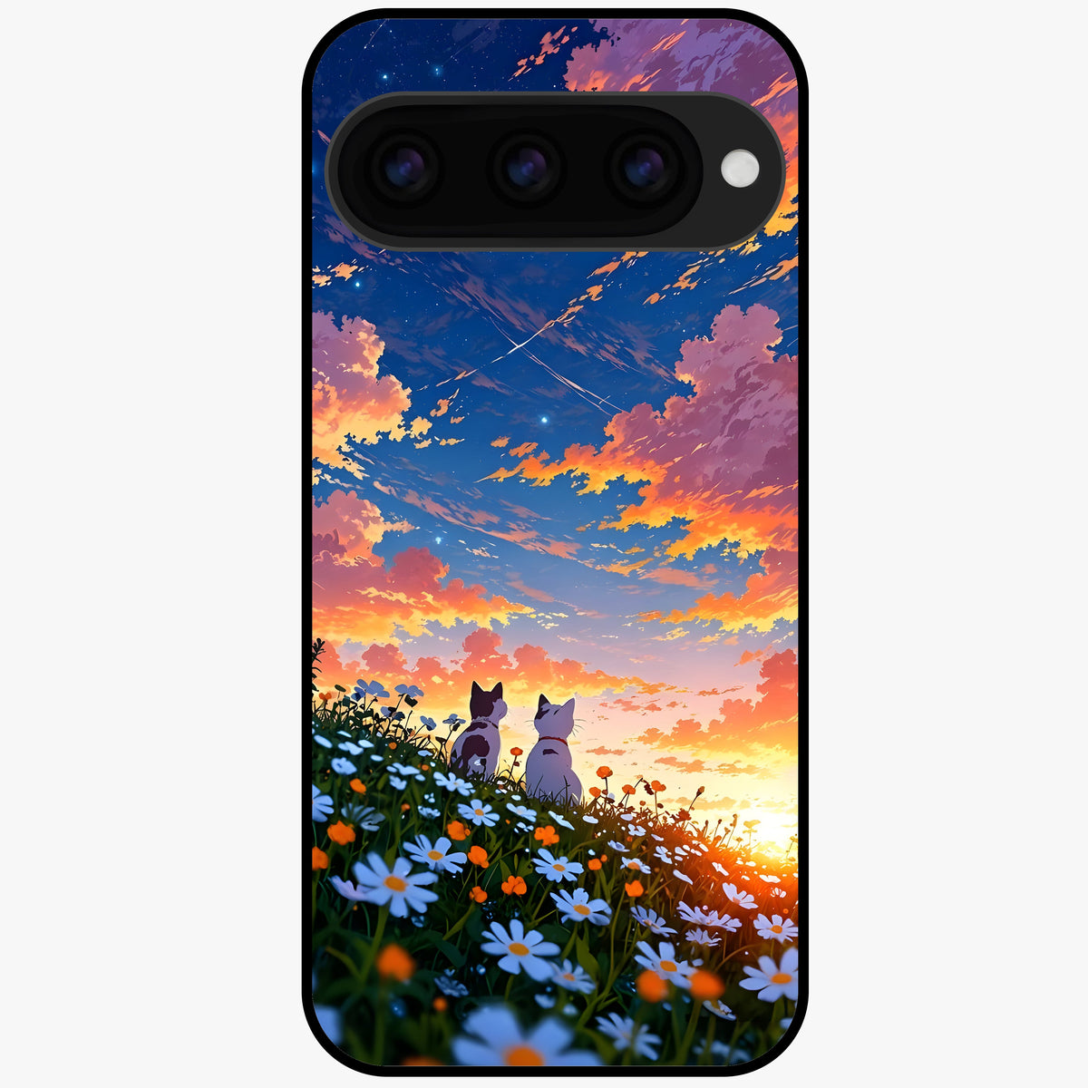  Two Cats Friends Glass Case For Google Pixel 11 back cover – full design glossy printed glass finish