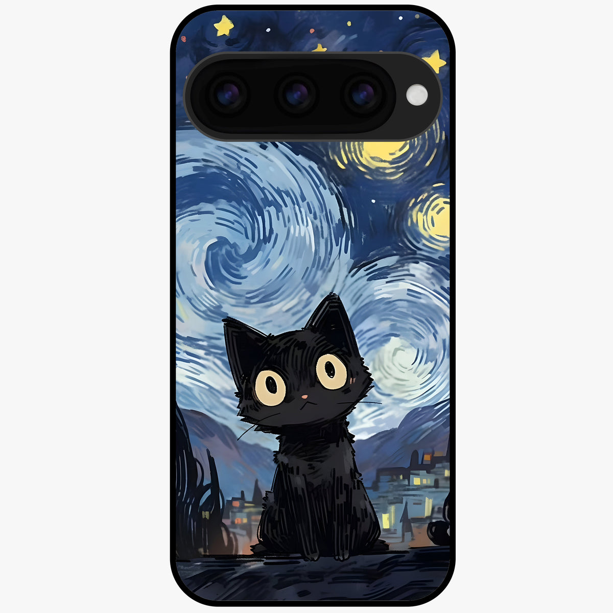  Van Gogh Cat Glass Case For Google Pixel 11 back cover – full design glossy printed glass finish