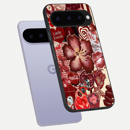  Aesthetic Little Freak phone case For Google Pixel 11 showing premium glass back cover with detailed artwork