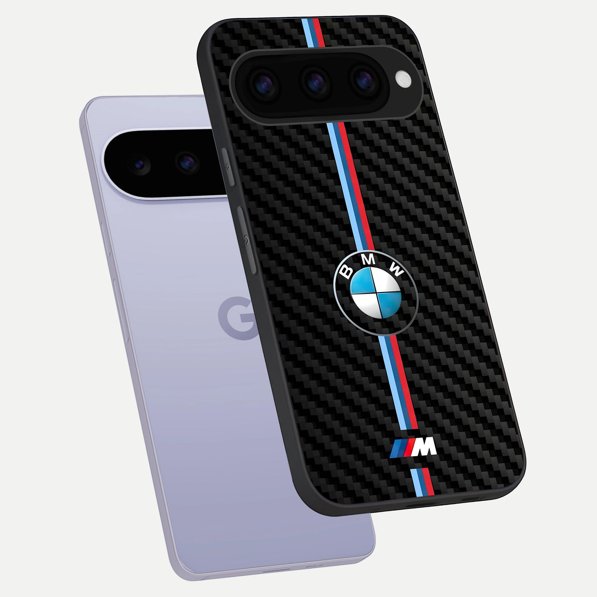  BMW Pattern phone case For Google Pixel 11 showing premium glass back cover with detailed artwork