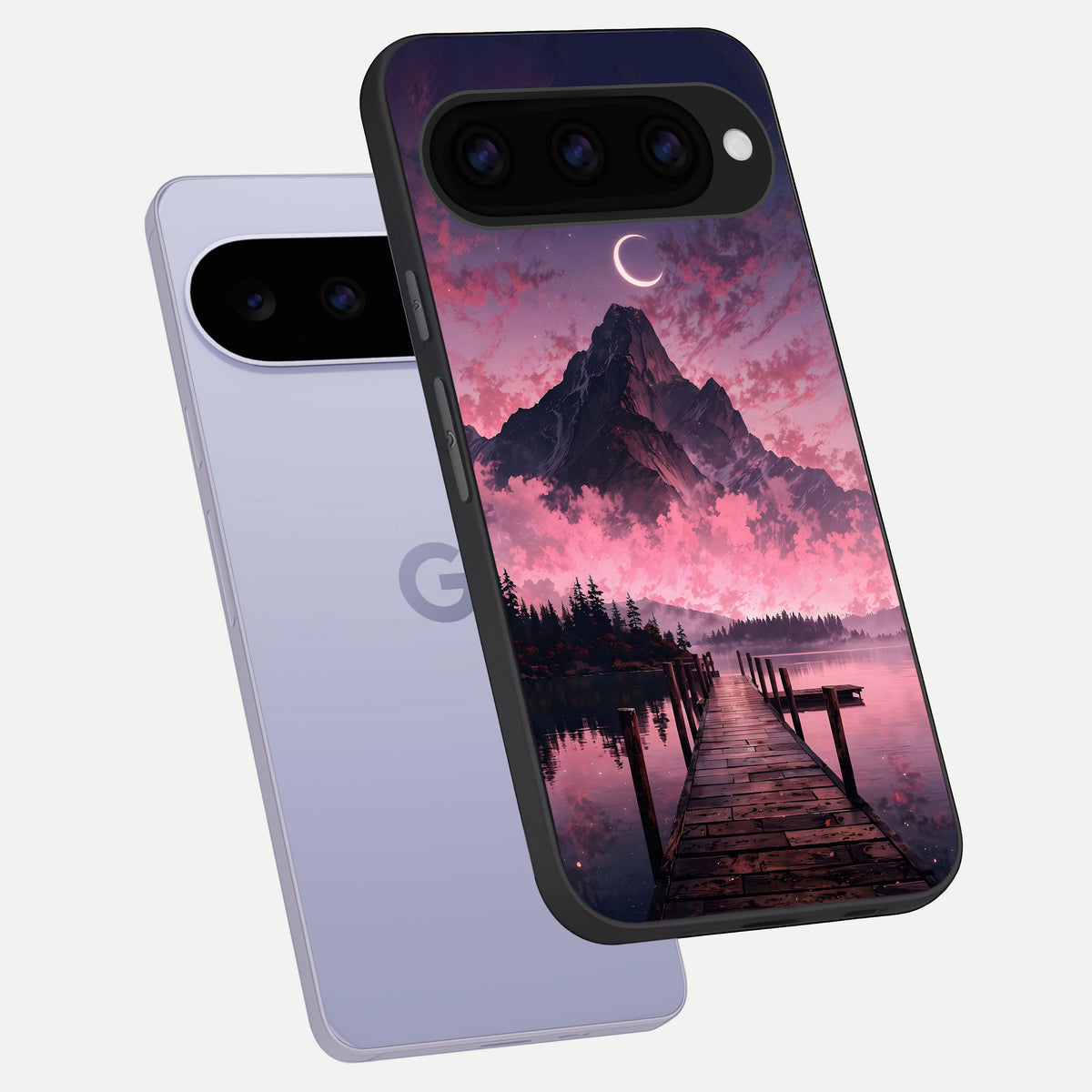  Beautiful Mountain View phone case For Google Pixel 11 showing premium glass back cover with detailed artwork
