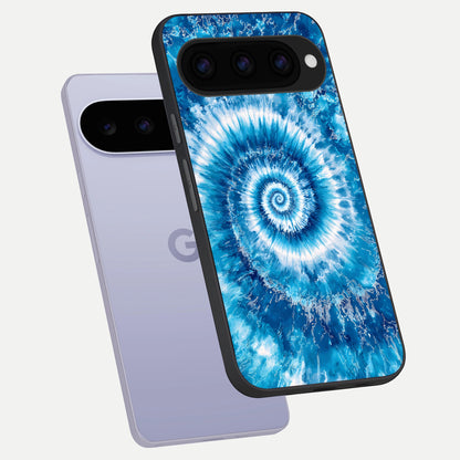 Blue Galaxy Wave phone case For Google Pixel 11 showing premium glass back cover with detailed artwork