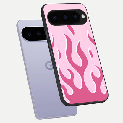  Blush Flame Energy phone case For Google Pixel 11 showing premium glass back cover with detailed artwork