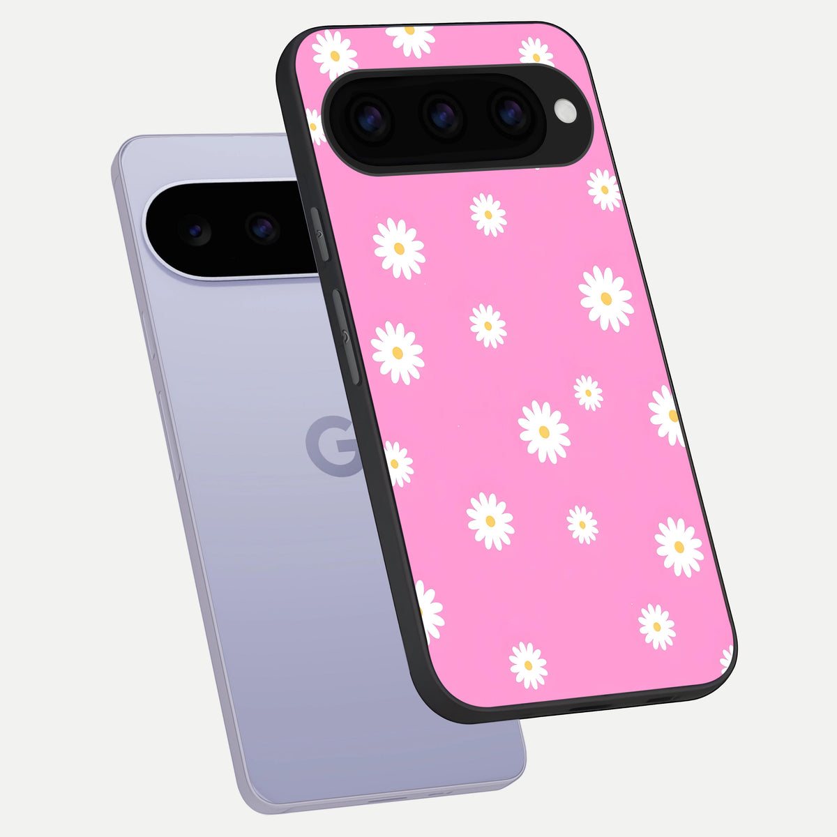  Bubblegum Daisy Pop phone case For Google Pixel 11 showing premium glass back cover with detailed artwork