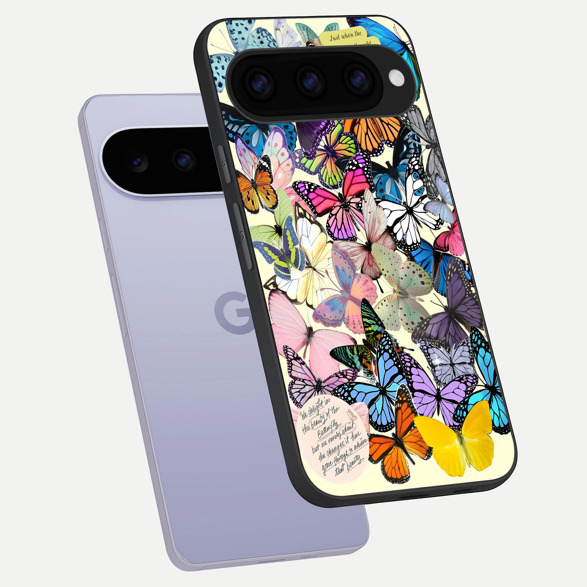  Butterflies Petal Dream phone case For Google Pixel 11 showing premium glass back cover with detailed artwork