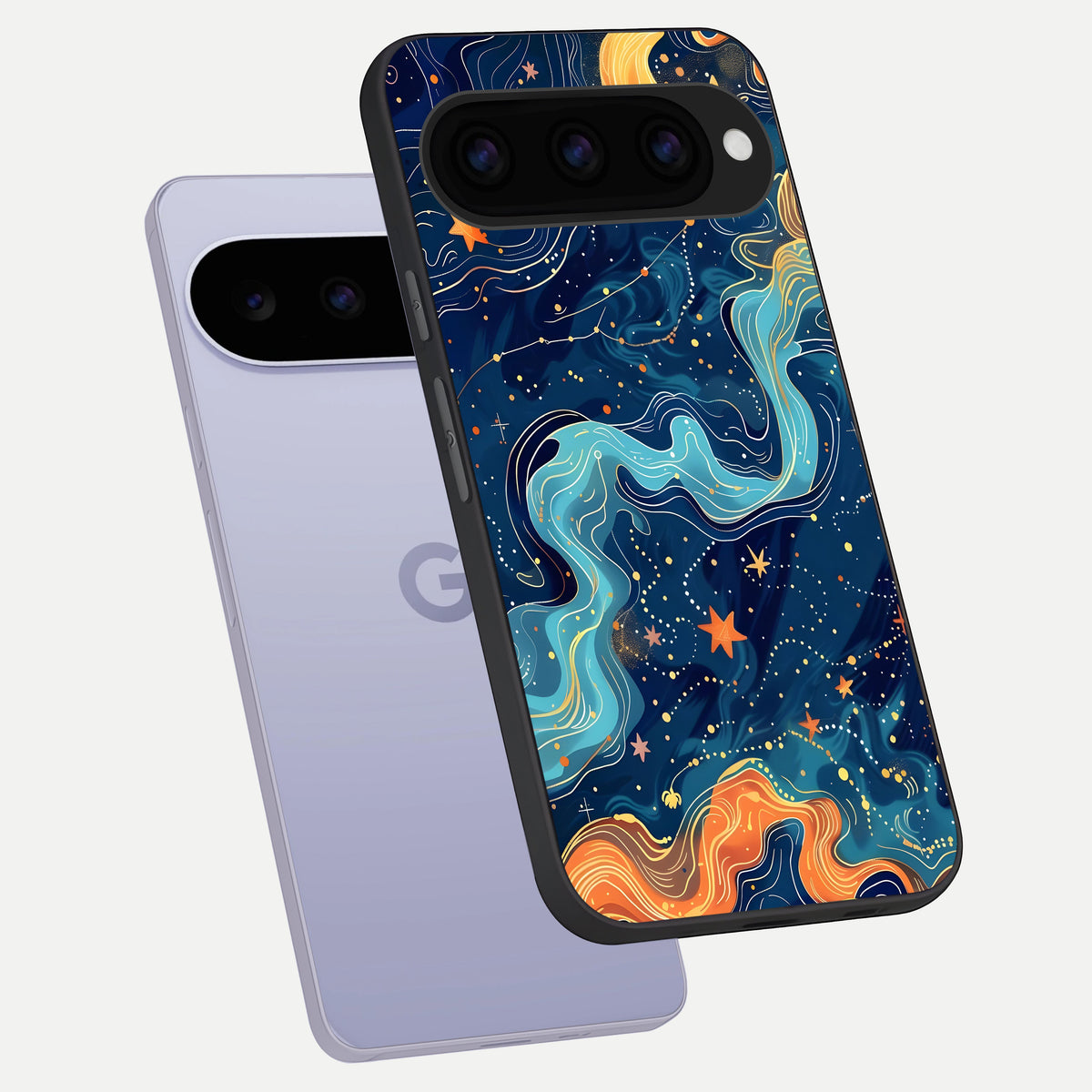  Celestial Dream Flow phone case For Google Pixel 11 showing premium glass back cover with detailed artwork