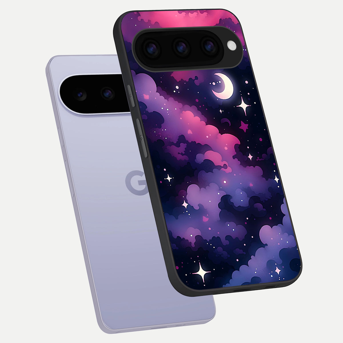  Celestial Moon Magic phone case For Google Pixel 11 showing premium glass back cover with detailed artwork