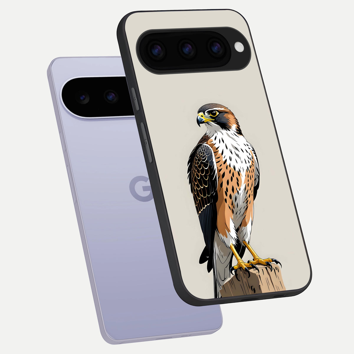  Clever Eagle phone case For Google Pixel 11 showing premium glass back cover with detailed artwork