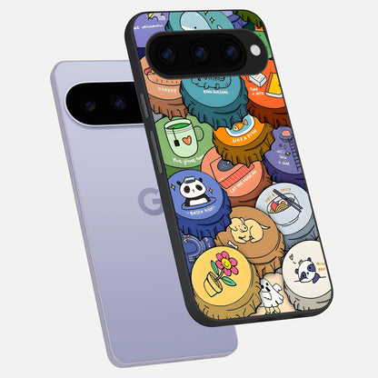  Coins Patterns phone case For Google Pixel 11 showing premium glass back cover with detailed artwork
