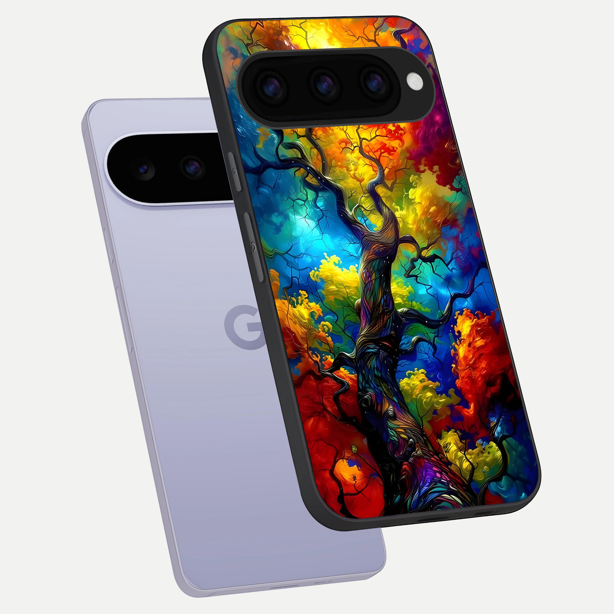  Colorfull Tree phone case For Google Pixel 11 showing premium glass back cover with detailed artwork