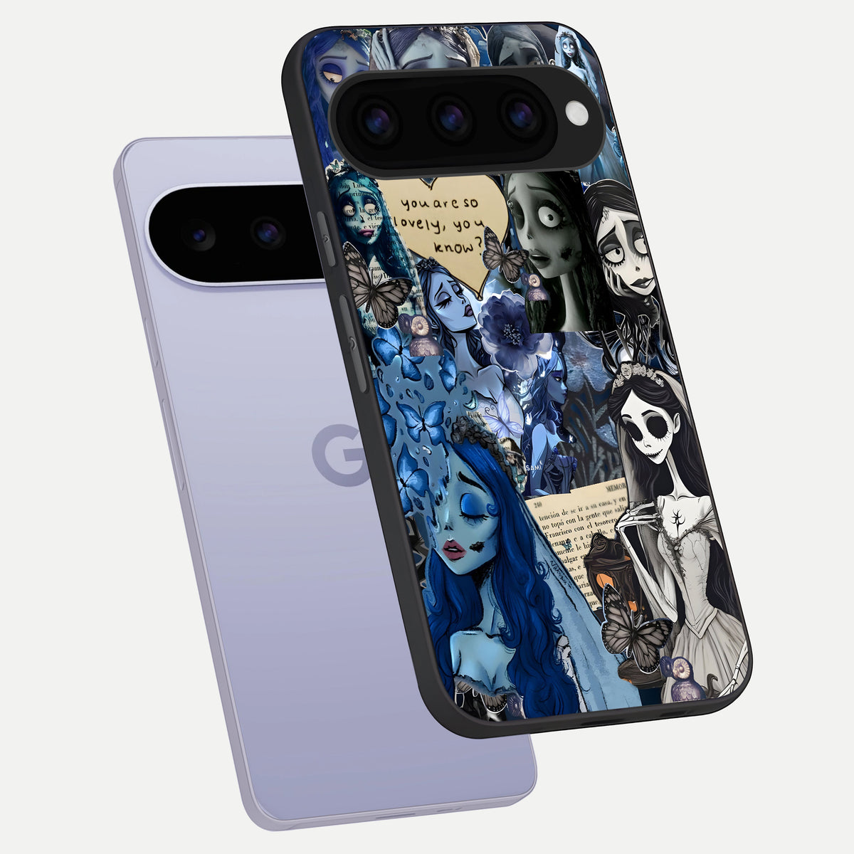  Corpse Bride Posters phone case For Google Pixel 11 showing premium glass back cover with detailed artwork