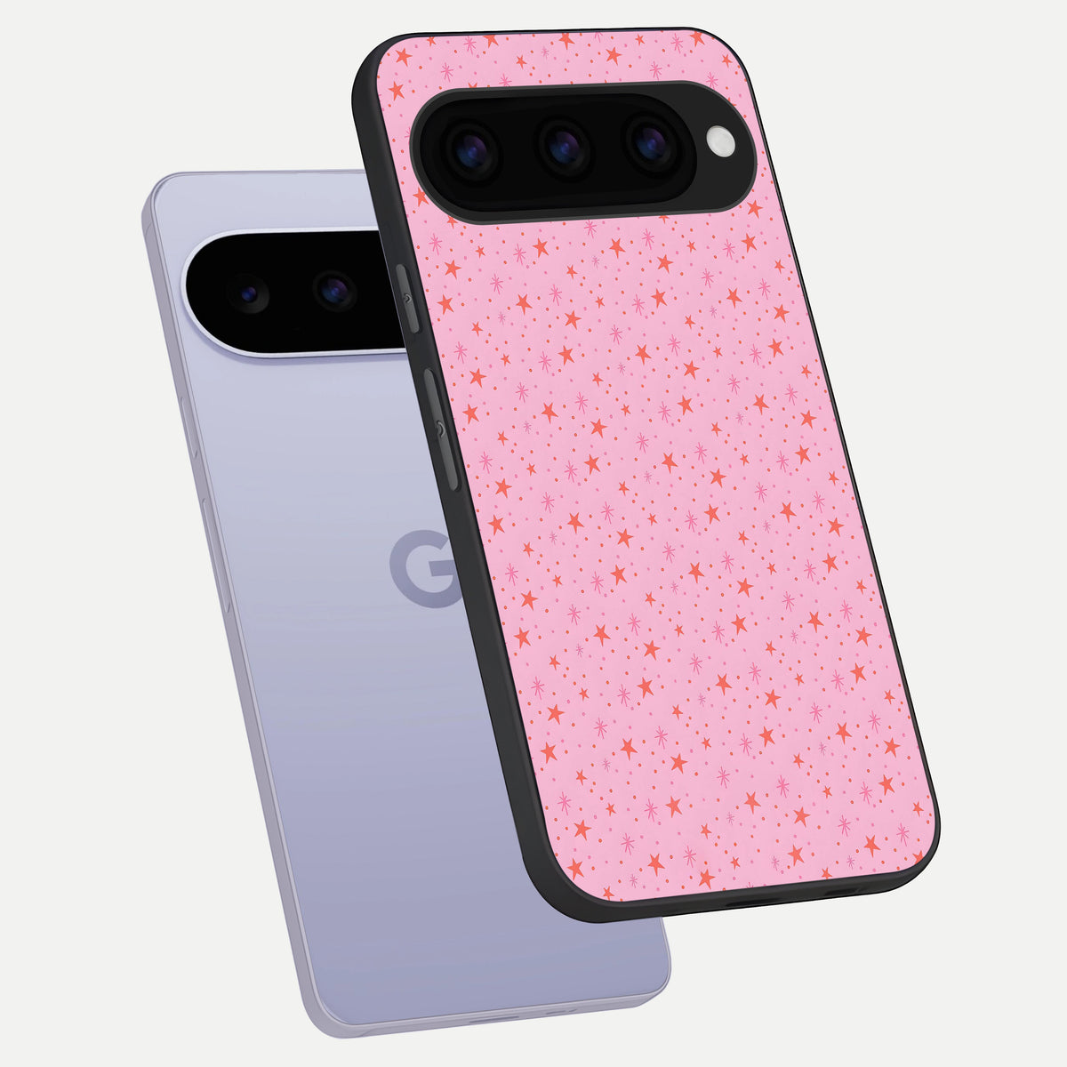  Cosmic Pink Sparkle phone case For Google Pixel 11 showing premium glass back cover with detailed artwork
