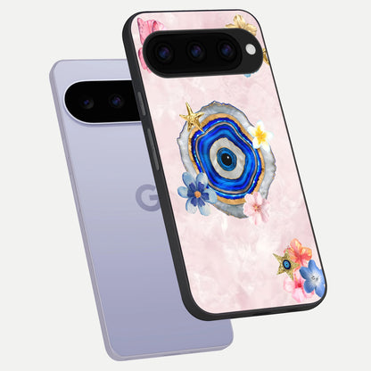  Divine Aura Bloom phone case For Google Pixel 11 showing premium glass back cover with detailed artwork