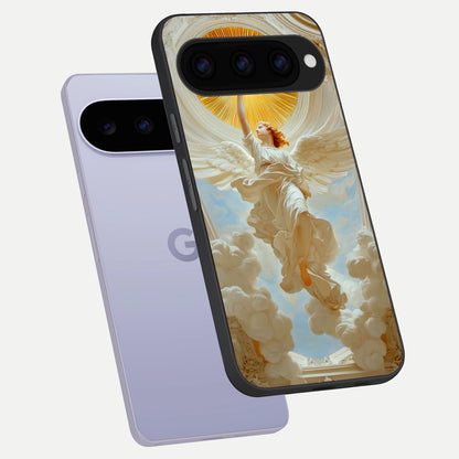  Divine Light Angel phone case For Google Pixel 11 showing premium glass back cover with detailed artwork