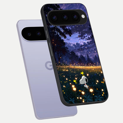  Firefly Meadow Magic phone case For Google Pixel 11 showing premium glass back cover with detailed artwork